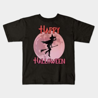 Happy Halloween - The Flying Witch Kids T-Shirt